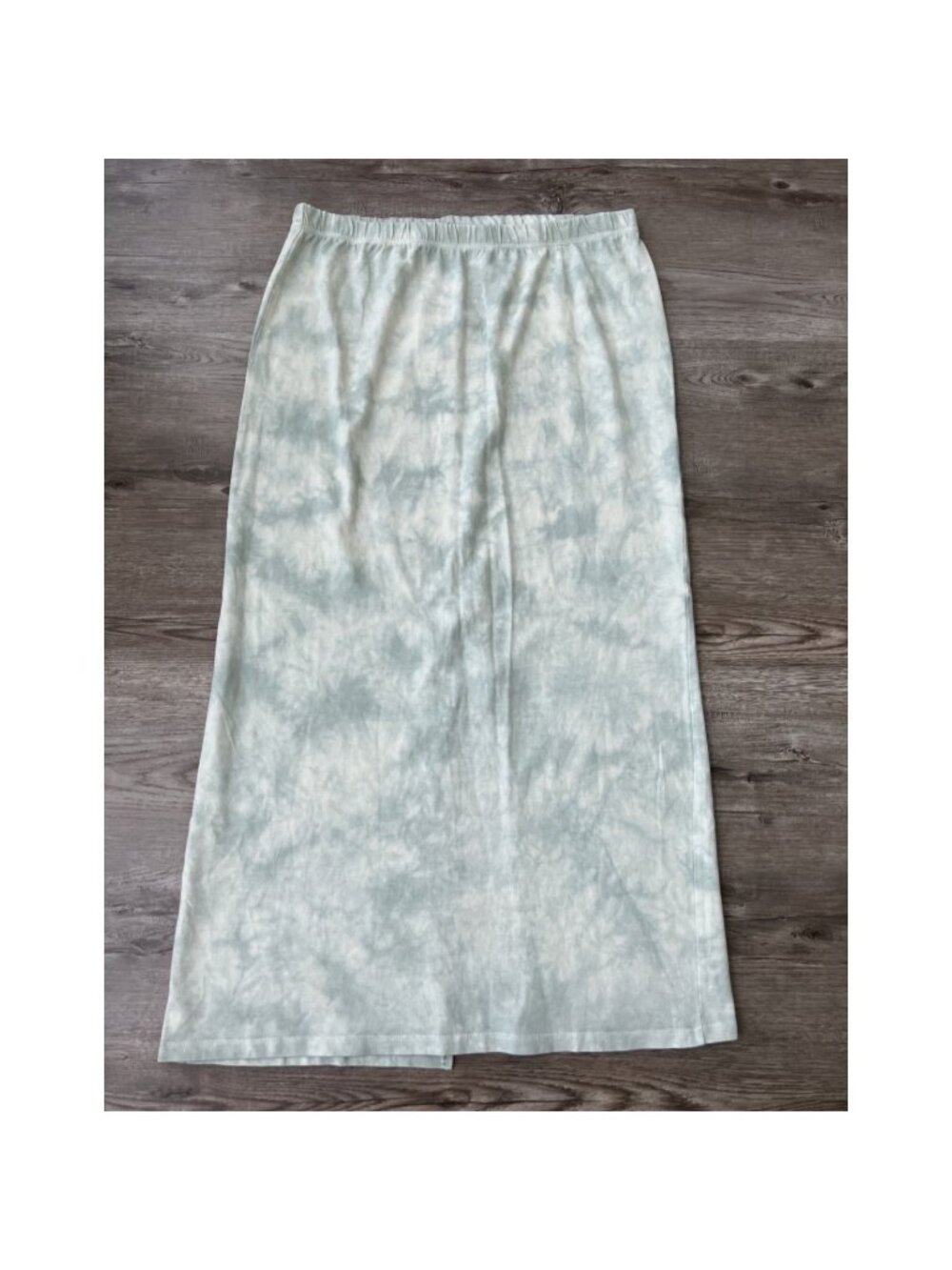 Zara Maxi‎ Skirt Womens L Light Green Tie Dye Back Slit Lightweight NWT